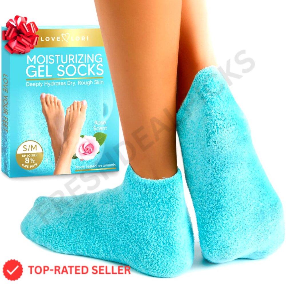 Moisturizing Gel Socks Spa Treatment for Dry Cracked Feet Self Care Gifts